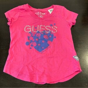 Guess Short Sleeve Pink Tee with heart